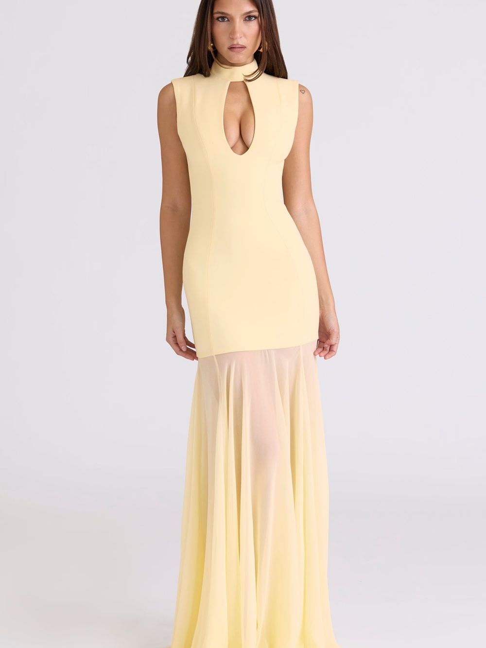 House of CB Raphaella butter yellow maxi dress